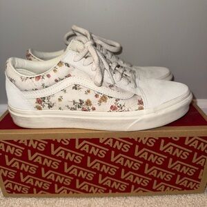 Vans Women's White Floral Sneakers